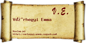 Várhegyi Emma névjegykártya